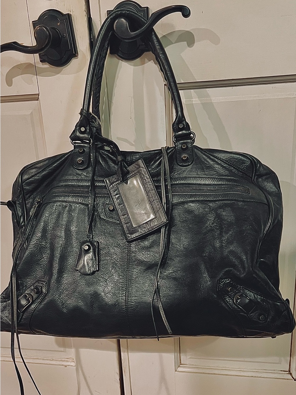 Balenciaga 2010 Men’s Blackened Olive Motorcycle Weekend/Duffle Bag/Read/🤩Rare😉